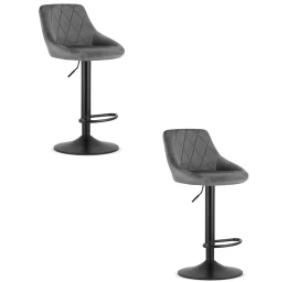 Hocker Kast - Pilkas Aksomas / Juodas Pagrindas X 2