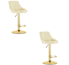 Hocker Kast - Smėlio Spalvos Aksomas / Auksinis Pagrindas X 2