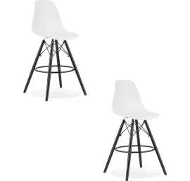 Hocker Lamal Balta / Kojos Juodos X 2