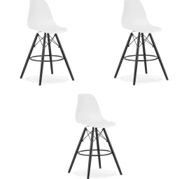Hocker Lamal Balta / Kojos Juodos X 3