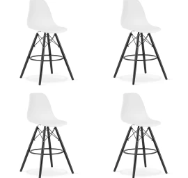 Hocker Lamal Balta / Kojos Juodos X 4