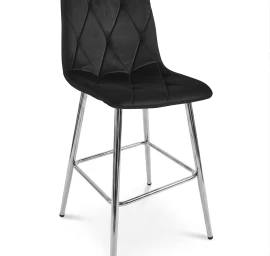 Hocker Libra - Juodas Aksomas / Chromuotos Kojos X 1