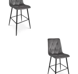 Hocker Libra - Tamsiai Pilkas Aksomas / Juodos Kojos X 2