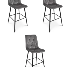 Hocker Libra - Tamsiai Pilkas Aksomas / Juodos Kojos X 3