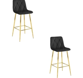 Hocker Nado - Juodas Aksomas / Auksinės Kojos X 2