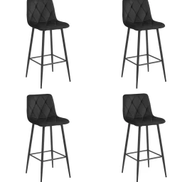 Hocker Nado - Juodas Aksomas / Juodos Kojos X 4