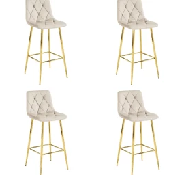 Hocker Nado - Smėlio Spalvos Aksomas / Golden Kojos X 4