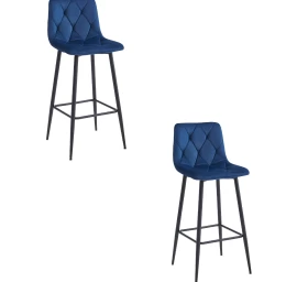 Hocker Nado - Tamsiai Mėlynas Aksomas / Juodos Kojos X 2
