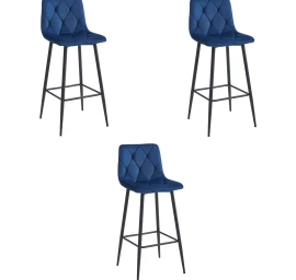 Hocker Nado - Tamsiai Mėlynas Aksomas / Juodos Kojos X 3
