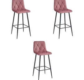 Hocker Nado - Tamsiai Rožinis Aksomas / Juodos Kojos X 3
