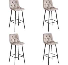 Hocker Nado - Tamsiai Smėlio Spalvos Aksomas / Juodos Kojos X 4