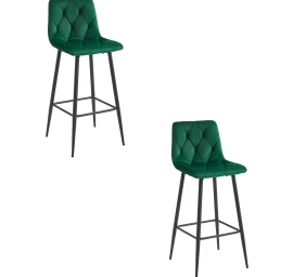 Hocker Nado - Tamsiai žalias Aksomas / Juodos Kojos X 2