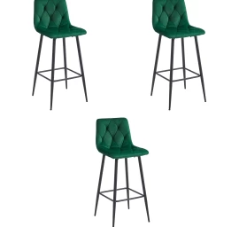 Hocker Nado - Tamsiai žalias Aksomas / Juodos Kojos X 3