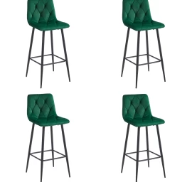 Hocker Nado - Tamsiai žalias Aksomas / Juodos Kojos X 4
