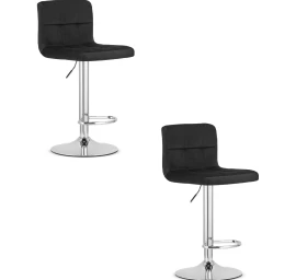 Hocker Prot - Juodas Aksomas / Chromuotas Pagrindas X 2