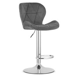 Hocker West - Pilkas Aksomas / Chromuotas Pagrindas