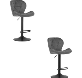 hocker West - Pilkas Aksomas / Juodas Pagrindas X 2