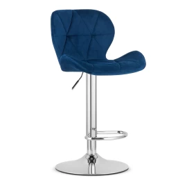 Hocker West - Tamsiai Mėlynas Aksomas / Chromuotas Pagrindas