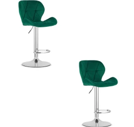 hocker West - žalias Aksomas / Chromuotas Pagrindas X 2