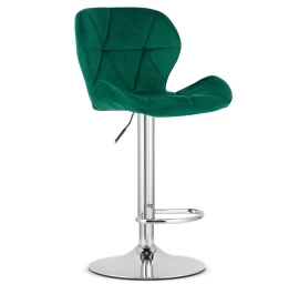 Hocker West - žalias Aksomas / Chromuotas Pagrindas