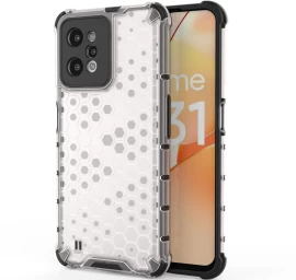 Honeycomb Armor Korpusas Apsauginis Dangtelis Su Geliniu Rėmeliu Realme C31 Skaidrus