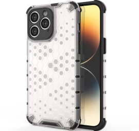 Honeycomb Dėklas Iphone 14 Pro Max šarvuotas Hibridinis Dėklas Skaidrus