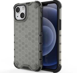honeycomb Kietas šarvuotas Dėklas Su Gelio Rėmeliu, Skirtas iphone 13 Mini, Juodas