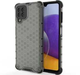 honeycomb Korpuso šarvuotas Dangtelis Su Geliniu Rėmeliu Samsung Galaxy A22 4g Juodas