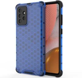 honeycomb Korpuso šarvuotas Dangtelis Su Geliniu Rėmeliu Samsung Galaxy A72 4g Mėlynas