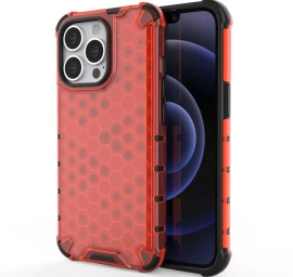 honeycomb Korpuso šarvuotas Dangtelis Su Gelio Rėmeliu iphone 13 Pro Raudonas