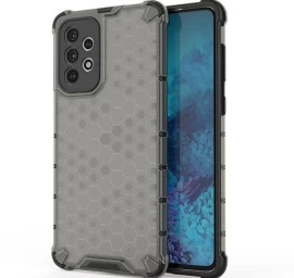 honeycomb šarvuotas Dėklas Su Geliniu Rėmeliu, Skirtas samsung Galaxy A73, Juodas