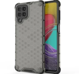 honeycomb šarvuotas Dėklas Su Geliniu Rėmeliu, Skirtas samsung Galaxy M53 5g, Juodas
