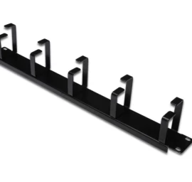 Horizontalusis Kabelių Organizatorius Ring 19&amp;quot; 1u 40x483x60mm Juodas