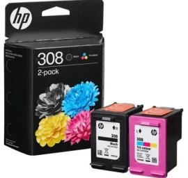Hp 308 Juodo Ir Spalvoto Rašalo Rinkinys (6l6s6ue)