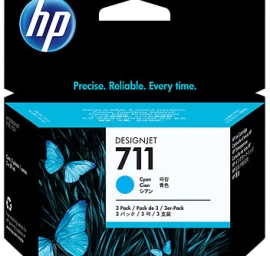 Hp 711 3 Vnt. žydros Spalvos Kasetė Cz134a