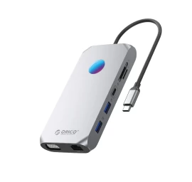 Hub 12-in-1 Usb-c – Usb-a, Usb-c, Hdmi, Vga, Microsd/sd, Rj45, 3,5 Mm Garso Išėjimas, Pd 100 W, 4k, Rgb – Pilkos Spalvos