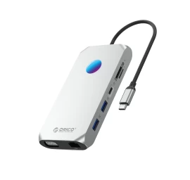 Hub 12-in-1 Usb-c – Usb-a, Usb-c, Hdmi, Vga, Microsd/sd, Rj45, 3,5 Mm Garso Išėjimas, Pd 100 W, 4k, Rgb – Sidabrinis