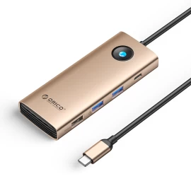 Hub 8-in-1 Usb-c – Usb-a, Usb-c, Hdmi, Vga, Rj45, Pd 100 W, 4k, 60 Hz, 1000 Mbps – Rožinis Auksas