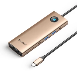 Hub 9-in-1 Usb-c – Usb-a, Usb-c, Hdmi, Sd, Rj45, Garso Išėjimas, Pd 100 W, 4k, 2,5 G – Rožinis Auksas