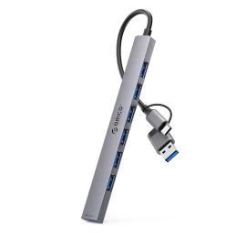 Hub Ysa2-u3 Usb-a / Usb-c Doko Stotelė 7x Usb-a - Pilka