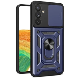 Hybrid Armor Camshield Apsauginis Dėklas Samsung Galaxy A14 Su Kameros Dangteliu Mėlynos Spalvos Hybrid Armor Camshield Apsauginis Dėklas Samsung Galaxy A14 Su Kameros Dangteliu Mėlynos Spalvos