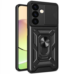 Hybrid Armor Camshield Dėklas samsung Galaxy A15 Su Kameros Dangteliu - Juodas