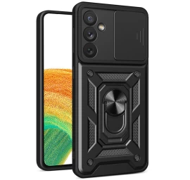 Hybrid Armor Camshield Dėklas samsung Galaxy A34 5g, Apsauginis Dangtelis Su Kameros Apsauga, Juodas