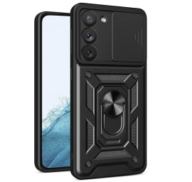 hybrid Armor Camshield Dėklas, Skirtas samsung Galaxy S23, šarvuotas Dangtelis Su Juodu Kameros Skydeliu