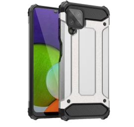 Hybrid Armor Hibridinis šarvuotas Dėklas, Skirtas Samsung Galaxy A22 4g Sidabrinis