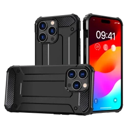 hybrid Armor Juodas Dėklas iphone 15 Pro Max