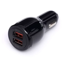 Įkroviklis automobilinis 12V/24V, 1USB/3,1A + 1USB greitas įkrovimas KD1235