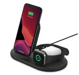 Įkroviklis Belkin 3 In 1 Wireless, Juodas (Ekspozicinė prekė)