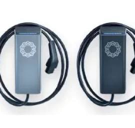 Įkrovimo stotelė Enelion LUMINA  1,4kW - 22kW su integruotu 5m kabeliu, 2Type jungtis, juoda/sidabrinė