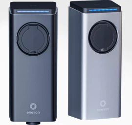 Įkrovimo stotelė Enelion LUMINA aluminium 1,4kW – 22kW , su 2Type lizdu, juoda/sidabrinė